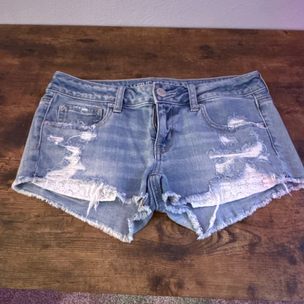 Distressed Denim Shorts